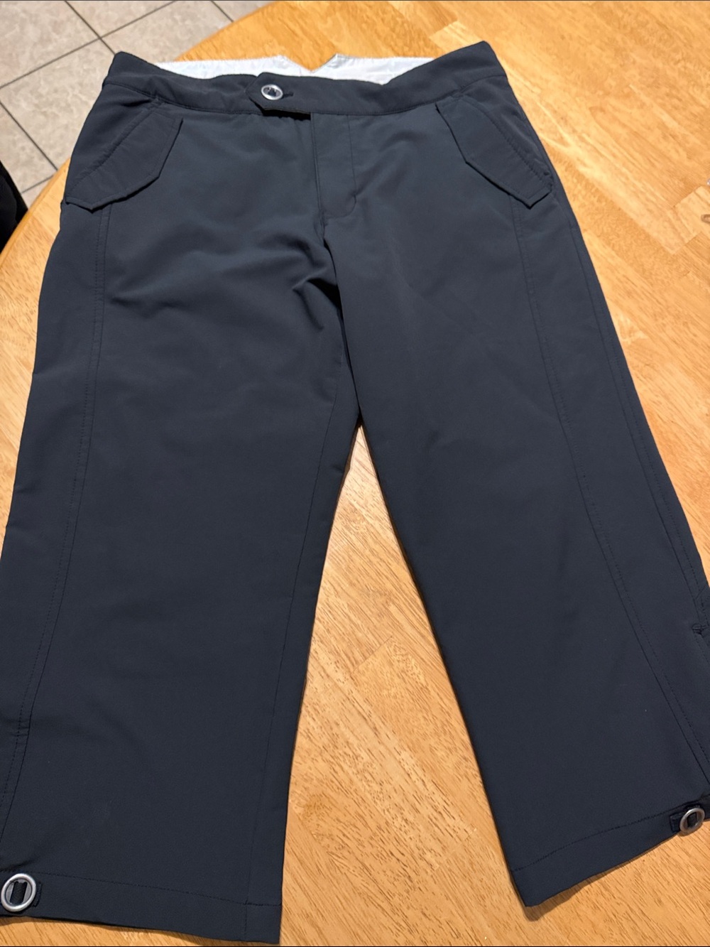 REI Black Stretch Capri Chinos.   Hiking pants with UPF 50 plus